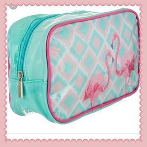 NWT flamingo cosmetic bag
